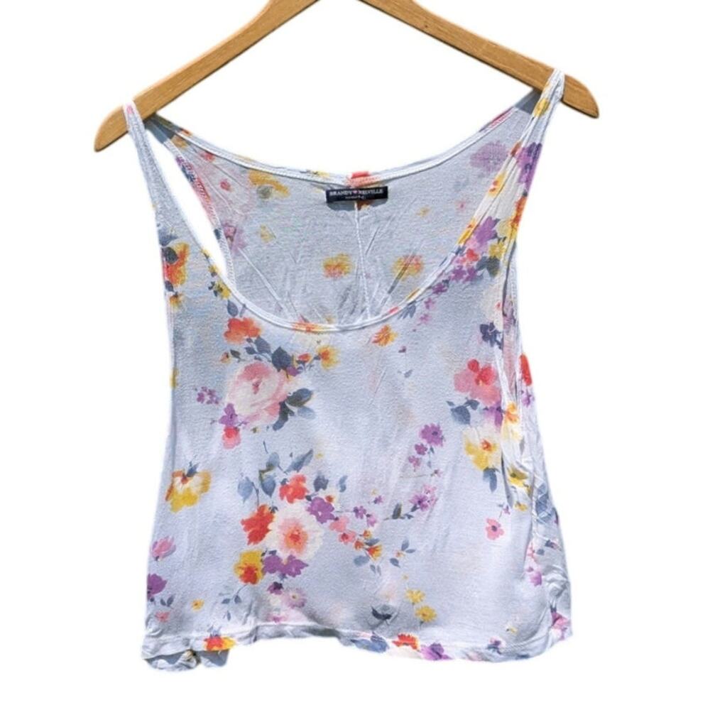 Brandy Melville Flowy floral crop top boho beach summer vacation festival s